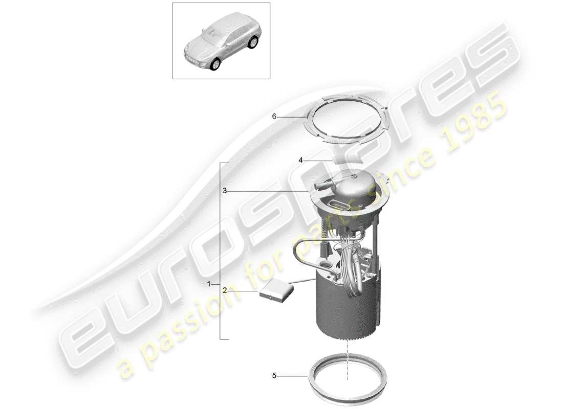 porsche 2017 (macan) pompa di benzina diagramma delle parti