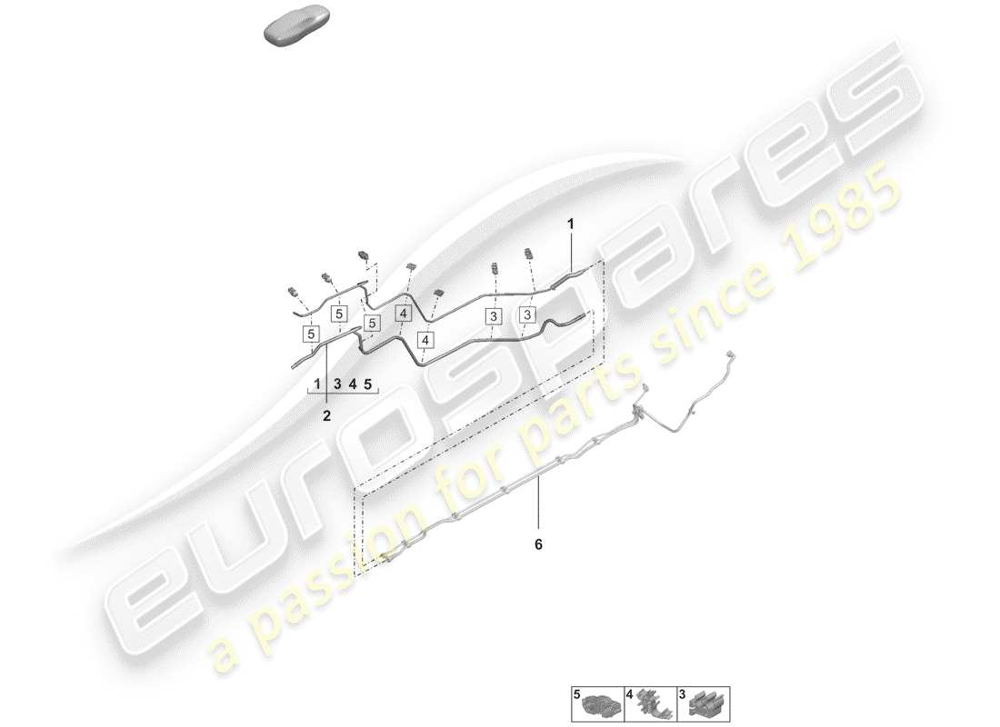 porsche 2019 (992-1) linea carburante diagramma delle parti