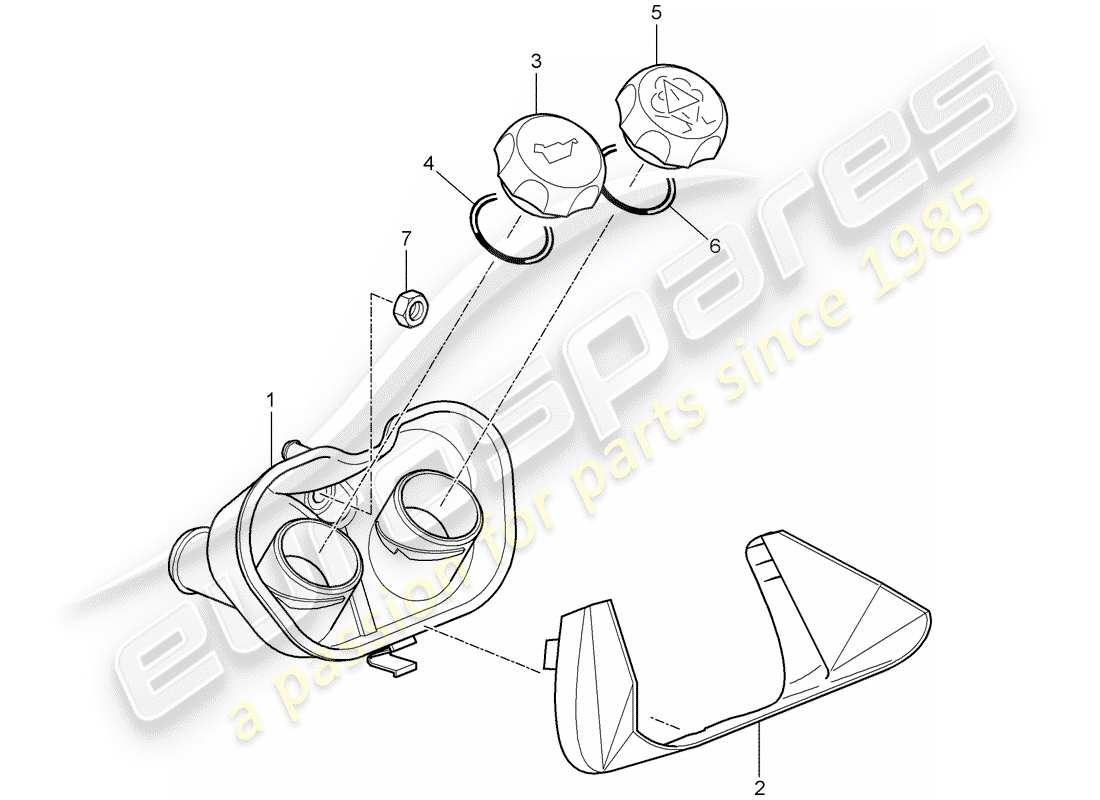 porsche 2005 (987 boxster) raffreddamento ad acqua 4 diagramma delle parti