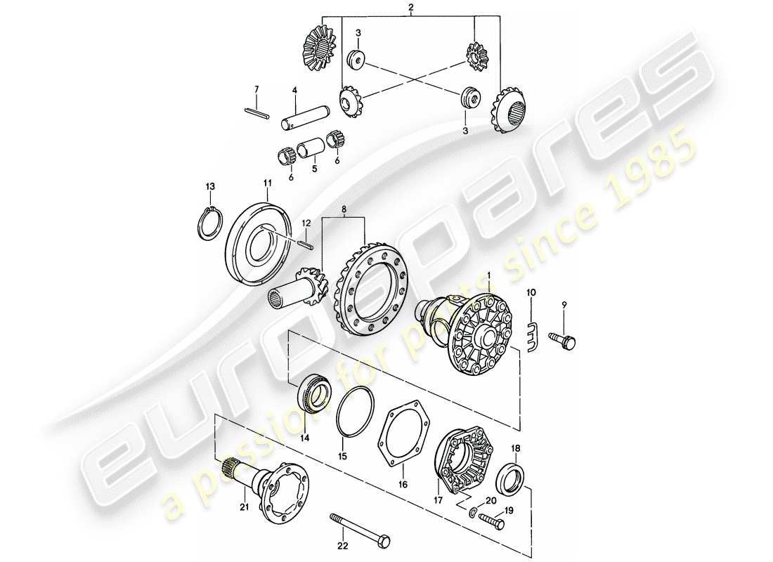 porsche 1983 (928) cambio automatico - differenziale - 2 diagramma delle parti