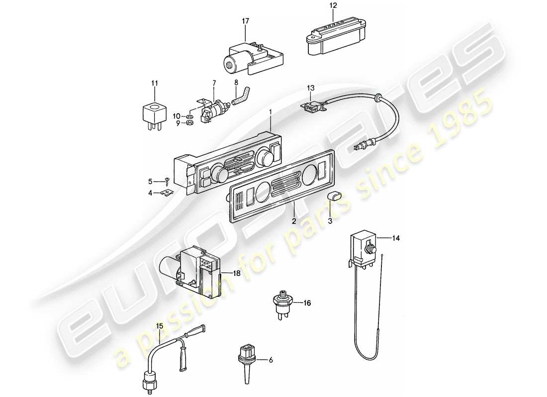 porsche 1987 (959) componenti elettrici - per - condizionatore schema parte