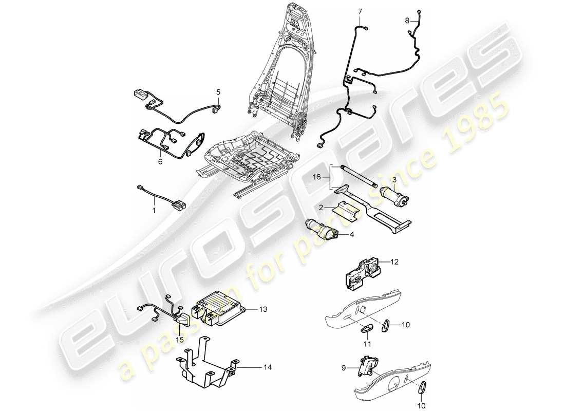 porsche 2007 (997-1 gt3) cablaggi diagramma delle parti