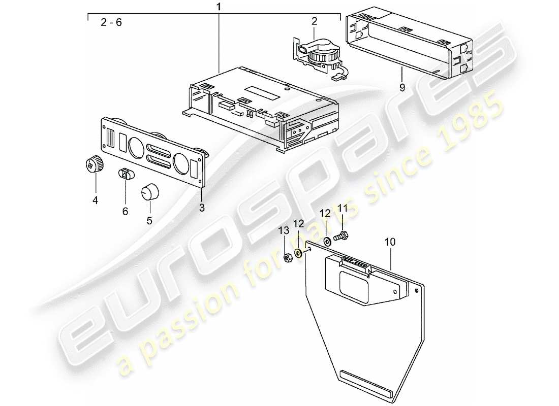 porsche 1995 (993) interruttore di comando - conducente diagramma delle parti