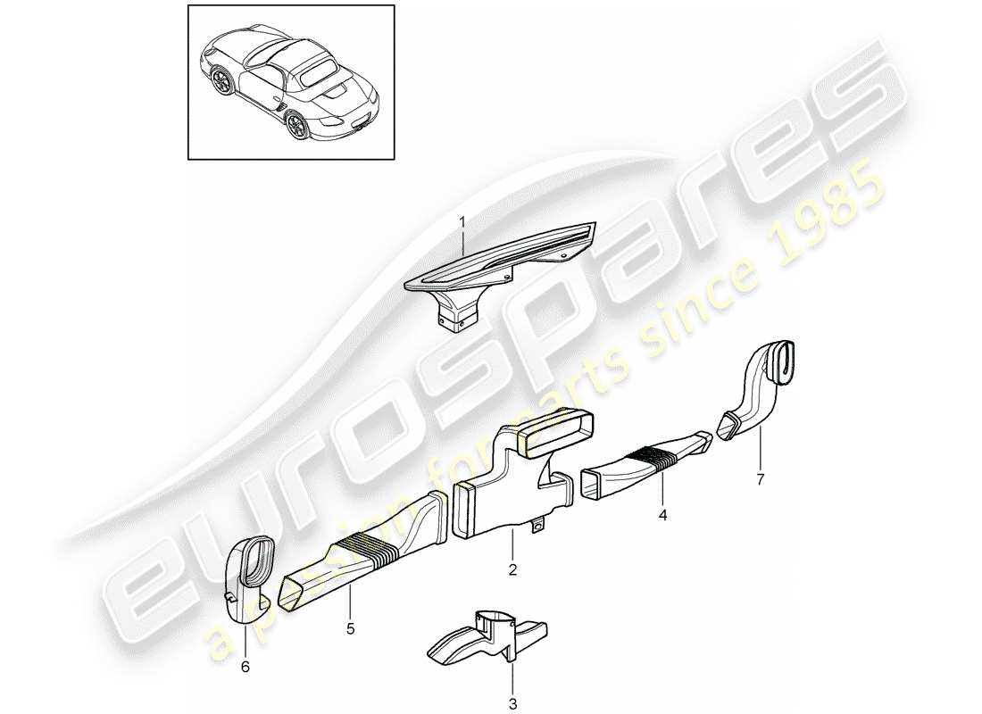 porsche 2012 (987 boxster) stufa diagramma delle parti