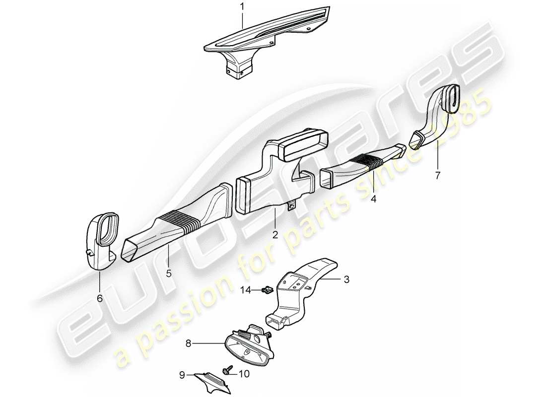 porsche 2008 (987 cayman) stufa diagramma delle parti