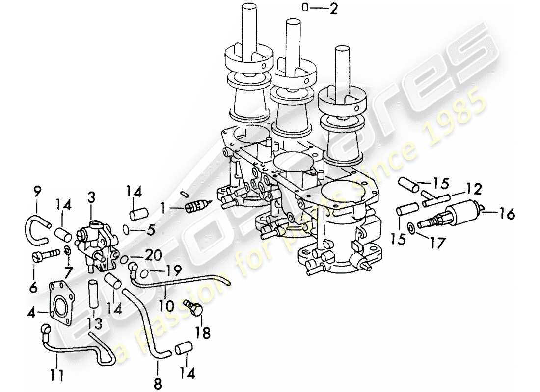 porsche 1973 (911) materiale di riparazione - per - carburatore - - zenith - - 40 tin schema delle parti