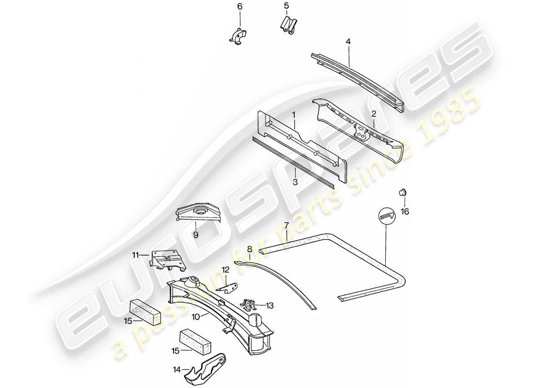 porsche 1977 (911) diagramma delle parti del telaio