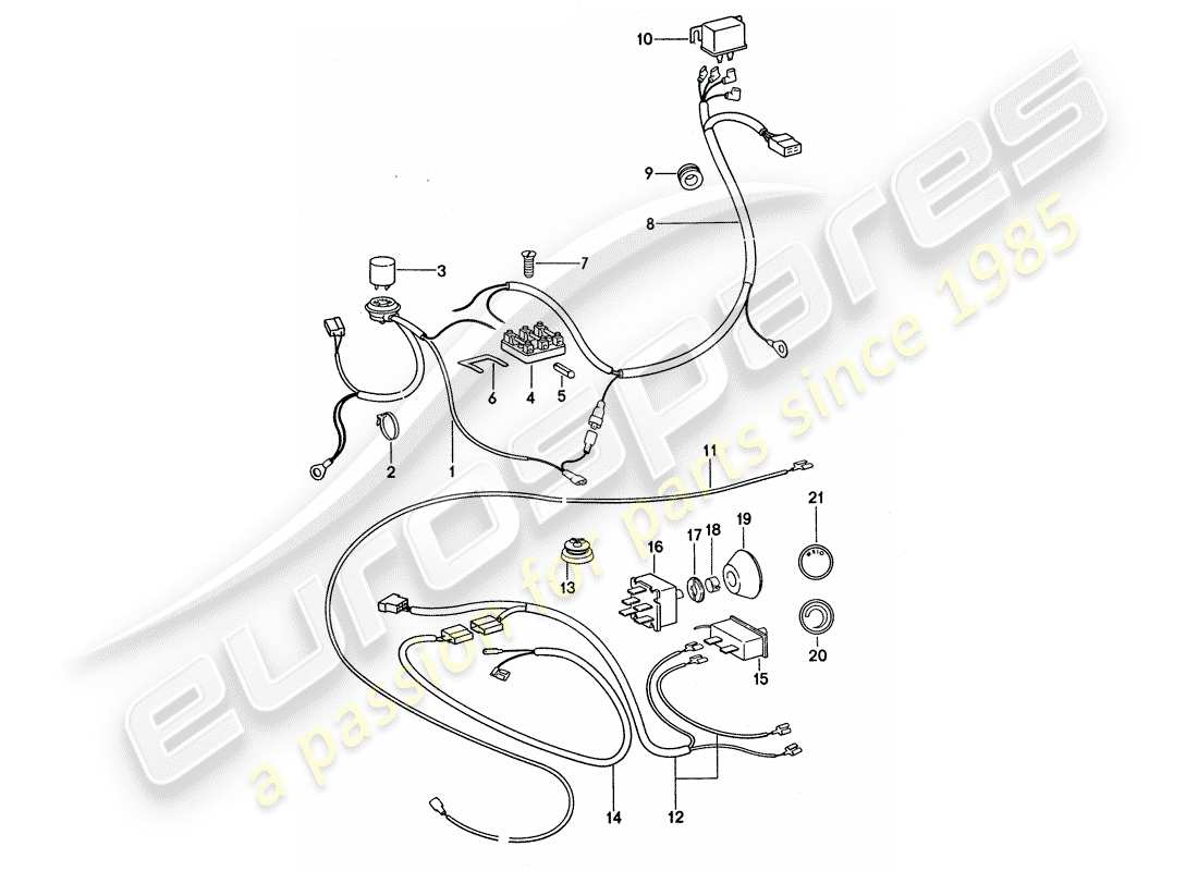 porsche 1977 (911 turbo) condizionatore - componenti elettrici diagramma delle parti