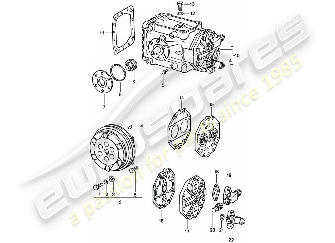 porsche 1982 (911) compressore diagramma delle parti