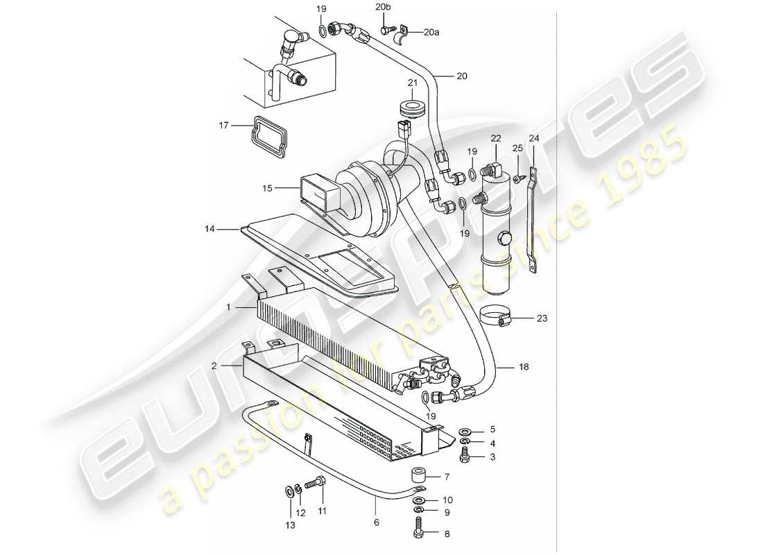 porsche 1988 (911) condensatore - linee - accessori e altro diagramma delle parti