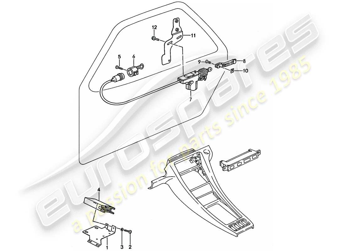 porsche 1991 (928) sistema di chiusura centralizzata - d - mj 1989>> schema delle parti