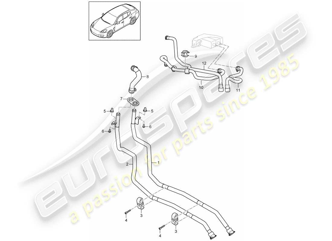 porsche 2012 (panamera 970) ibrido diagramma delle parti