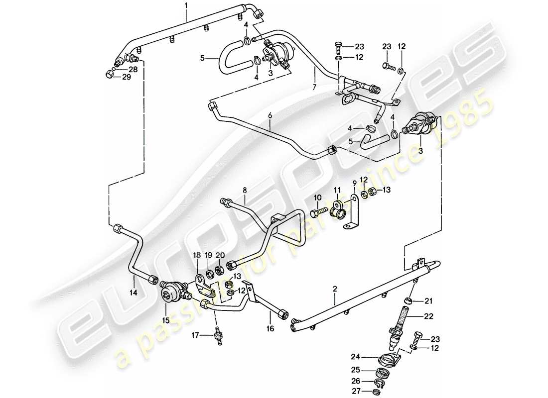 porsche 1985 (928) lh-jetronic - 3 - d - mj 1984>> diagramma delle parti