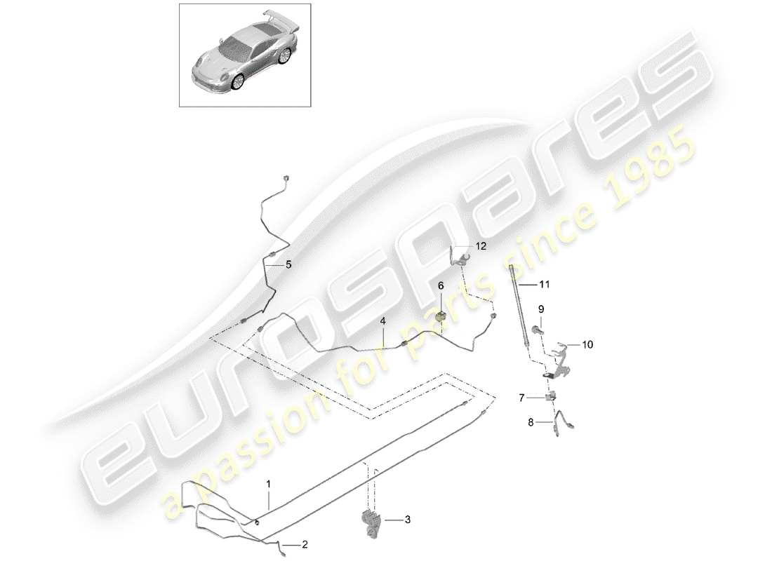 porsche 2014 (991-1 turbo) linea freno diagramma delle parti
