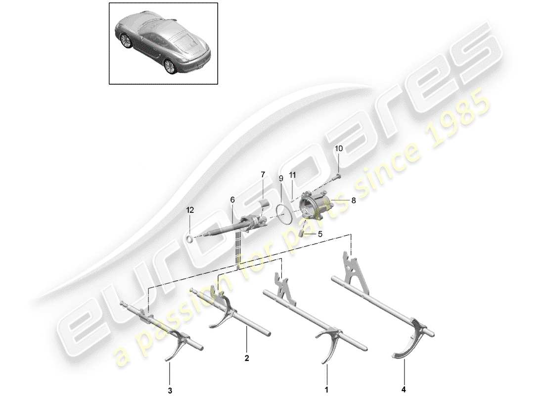 porsche 2020 (718 cayman) schema delle parti del cambio manuale