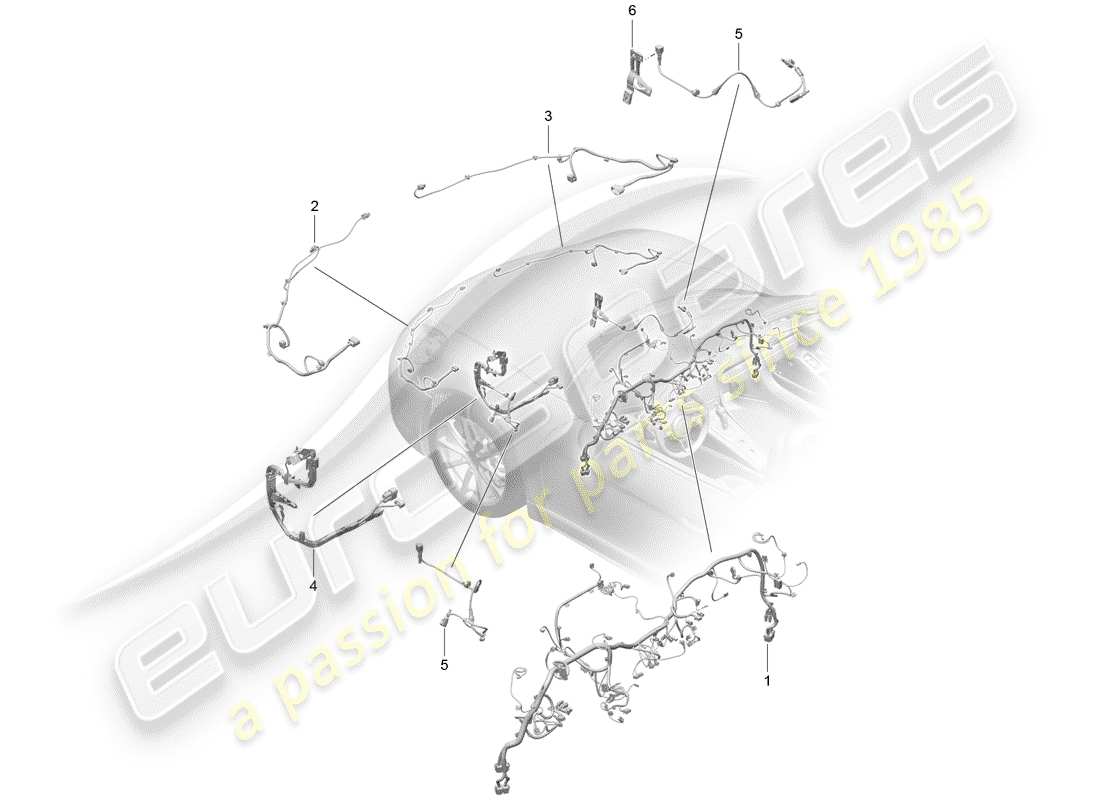 porsche 2018 (718 boxster) cablaggi elettrici schema delle parti