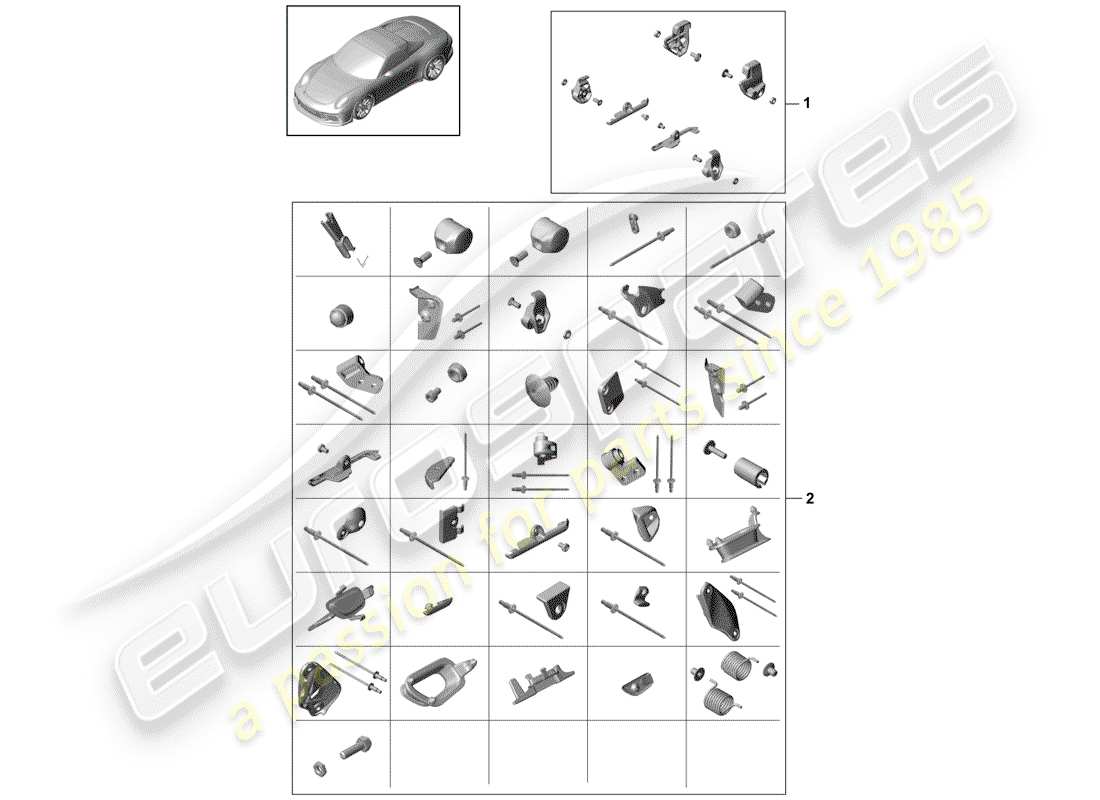 porsche 2019 (991-2 r/gt3/rs) diagramma delle parti varie