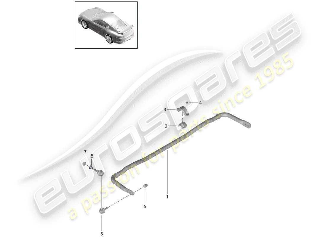porsche 2019 (991-2 r/gt3/rs) stabilizzatore diagramma delle parti