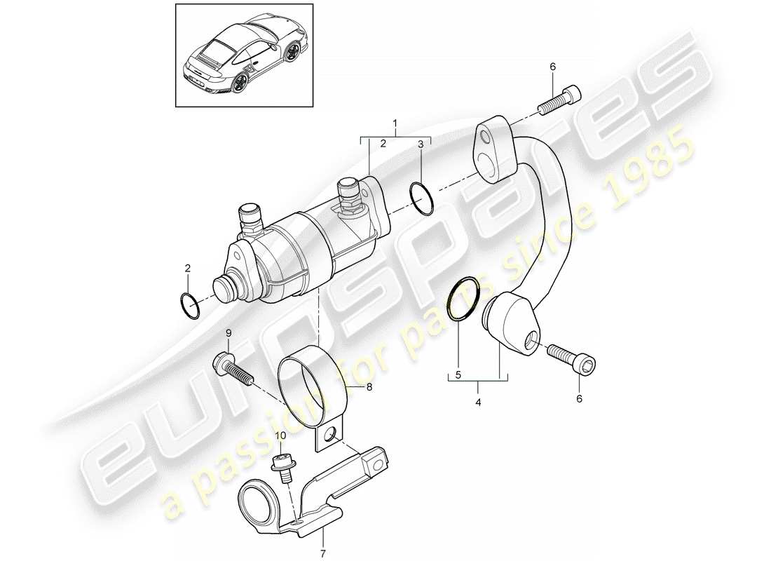 porsche 2012 (997-2 turbo / gt2 rs) raffreddamento del carburante diagramma delle parti