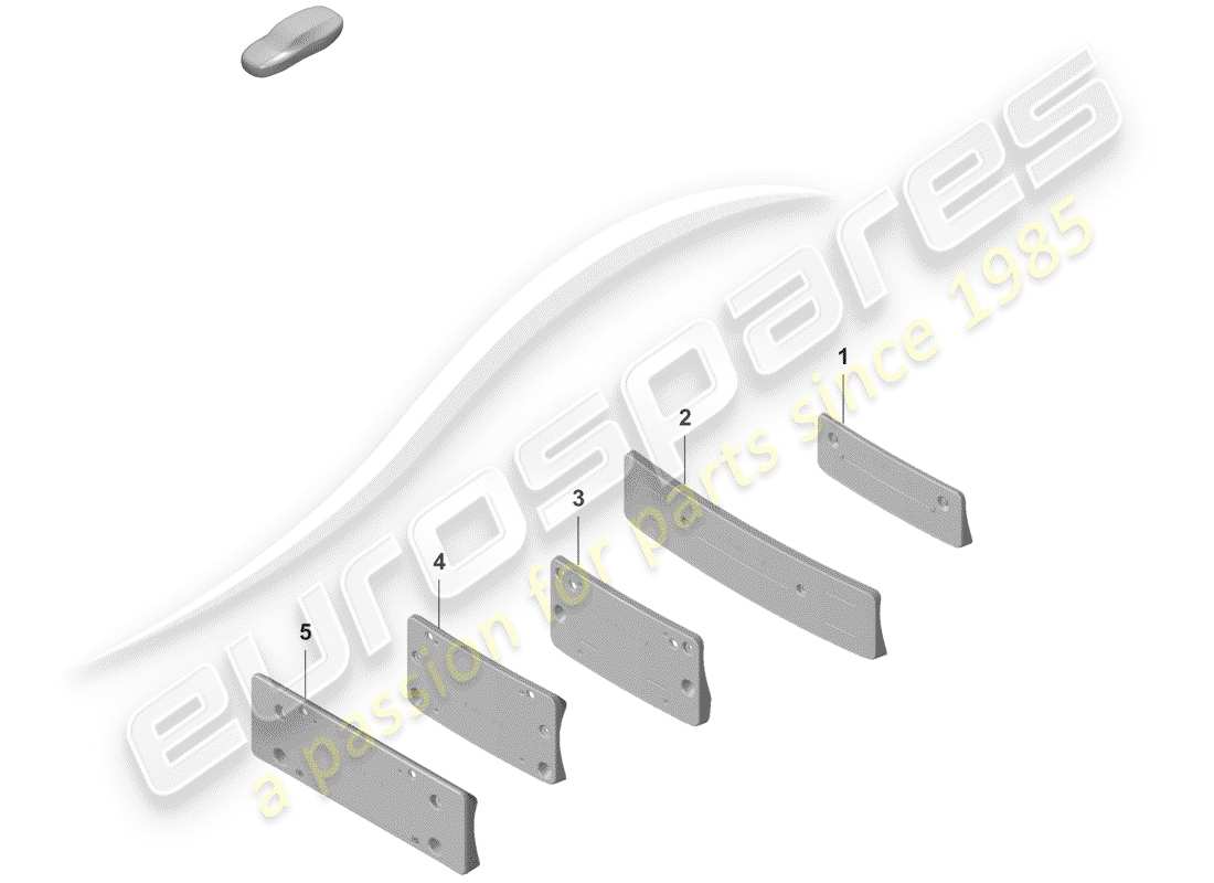 porsche 2019 (992-1) supporto targa schema delle parti