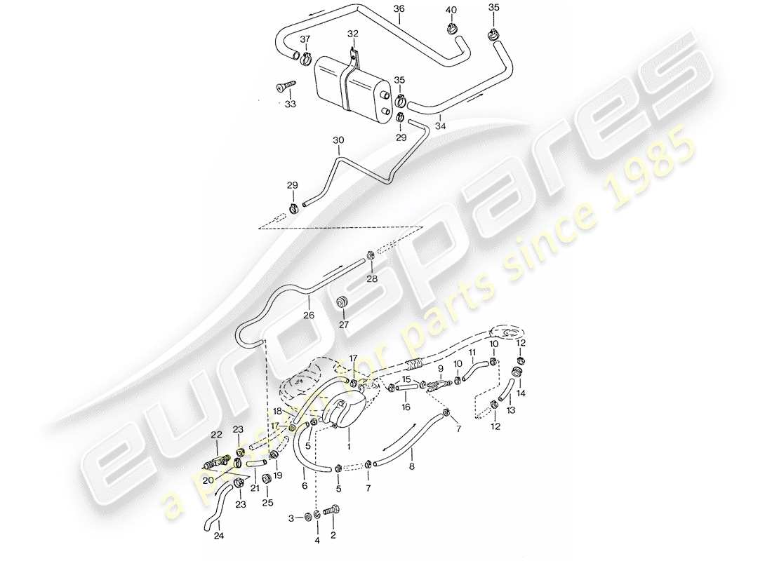 porsche 1977 (911) ventilazione serbatoio - d >> - mj 1974 schema delle parti