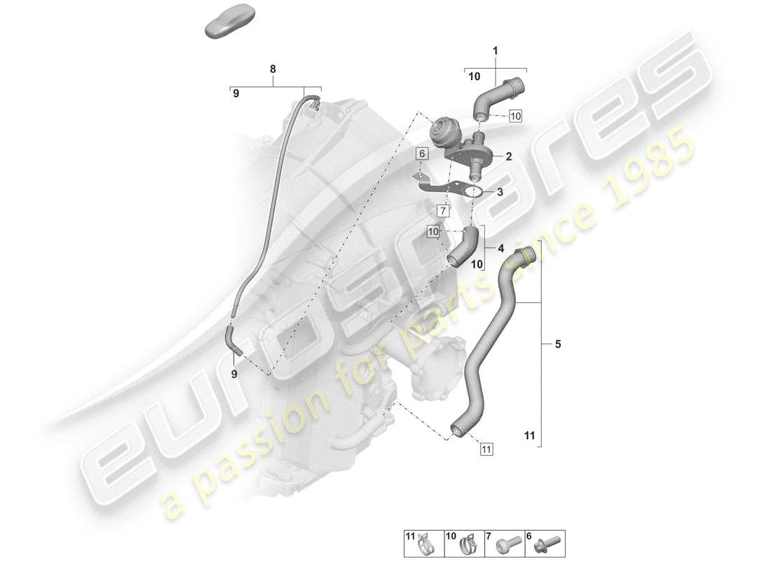 porsche 2020 (992-1) 8-speed cambio a doppia frizione diagramma delle parti