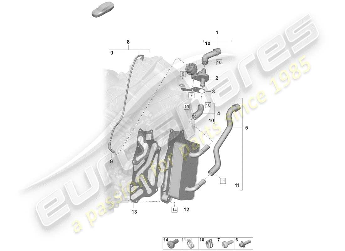 porsche 2019 (992-1) 8-speed cambio a doppia frizione diagramma delle parti