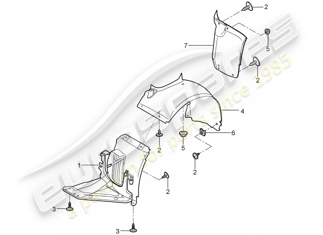 porsche 2008 (987 cayman) finiture diagramma delle parti