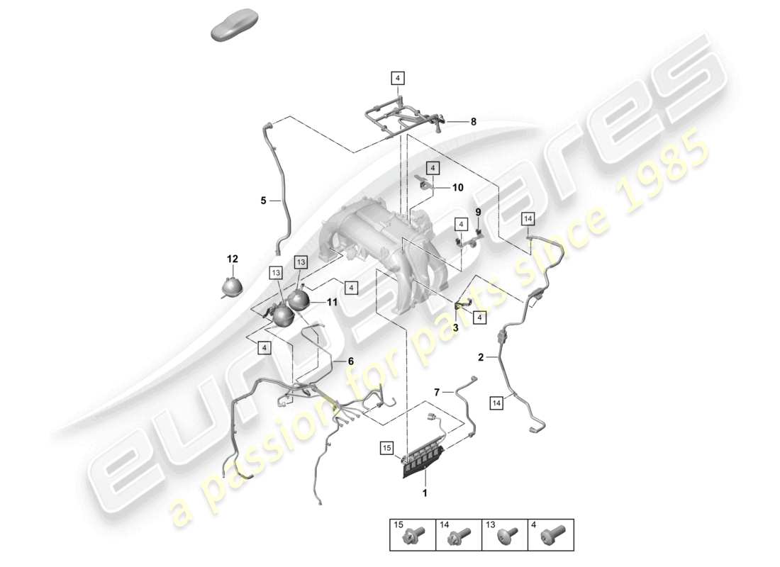 porsche 2020 (718 cayman) sistema di vuoto motore diagramma delle parti