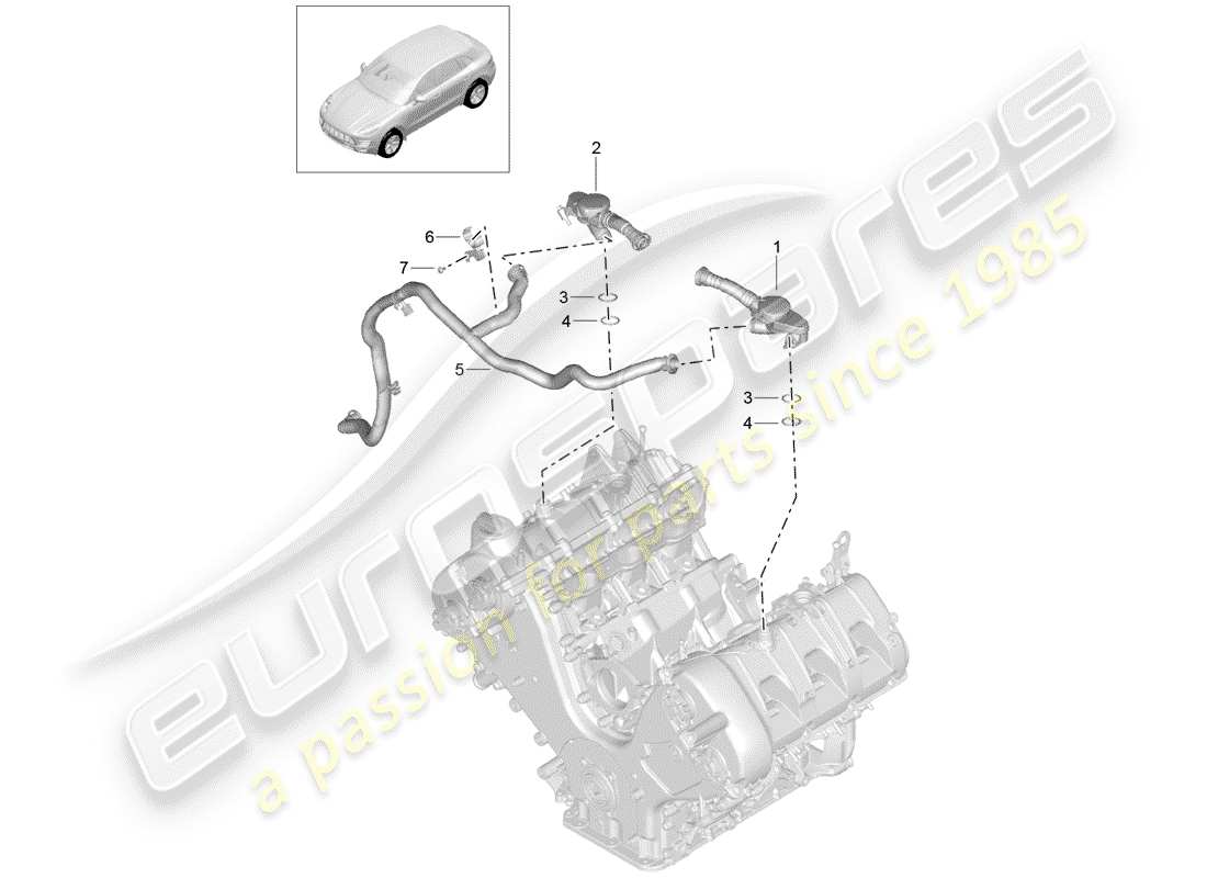 porsche 2017 (macan) sfiato del carter diagramma delle parti