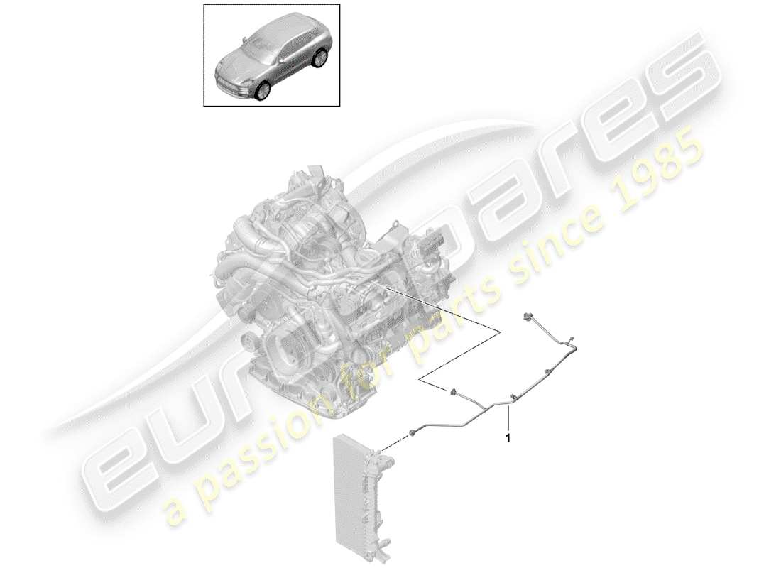 porsche 2019 (macan) raffreddamento ad acqua diagramma delle parti