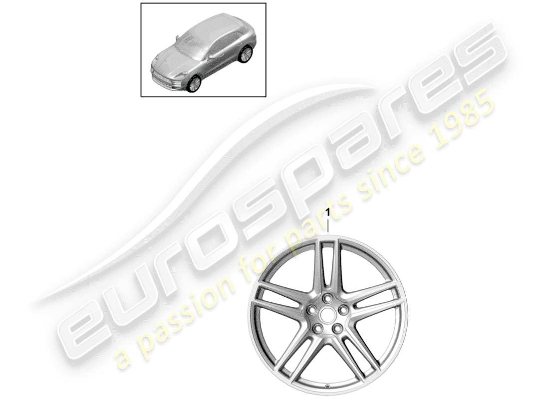 porsche 2019 (macan) cerchio in lega diagramma delle parti