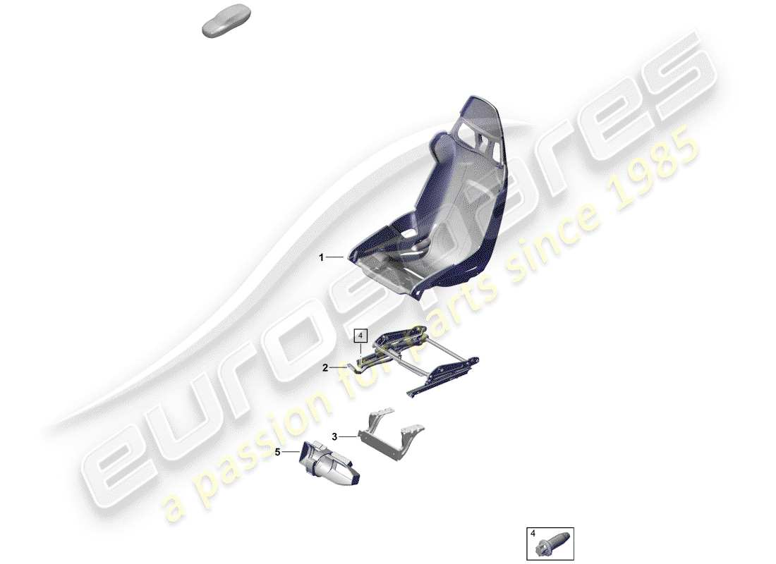 porsche 2020 (718 boxster spyder) posto a sedere diagramma delle parti