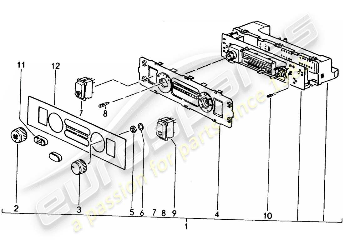 porsche 1988 (944) interruttore di controllo diagramma delle parti