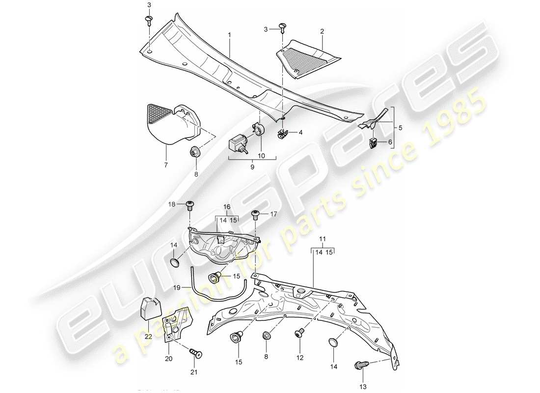 porsche 2004 (cayenne e1 9pa) copertina diagramma delle parti
