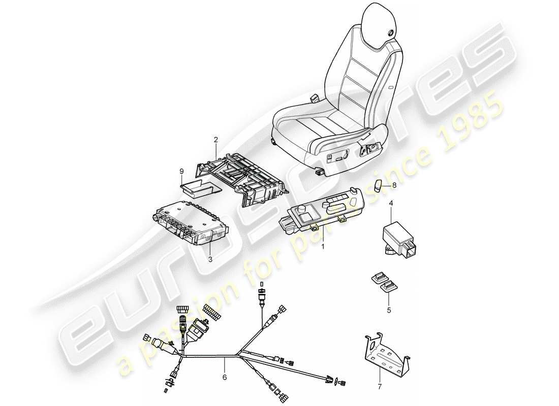 porsche 2004 (cayenne e1 9pa) diagramma delle parti dell'interruttore