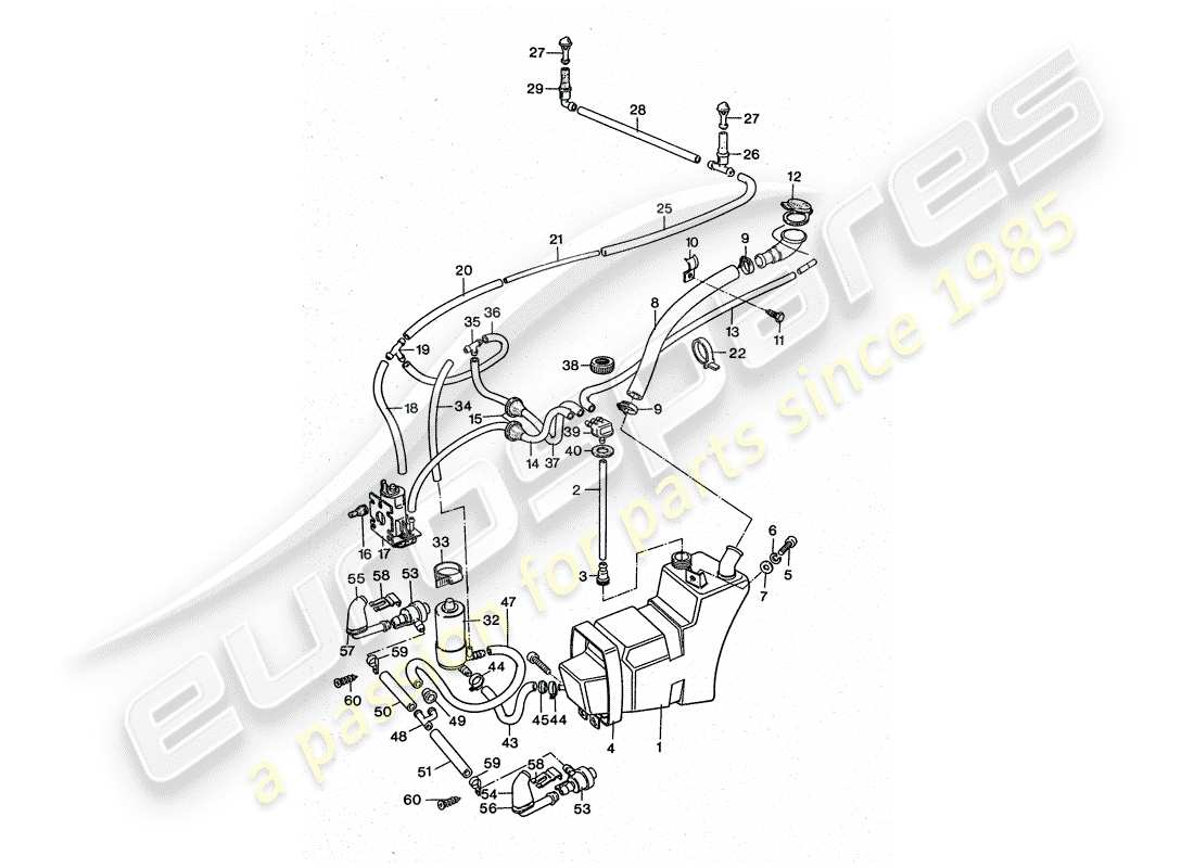 porsche 1976 (911 turbo) unità rondella - insieme a - impianto rondella schema delle parti