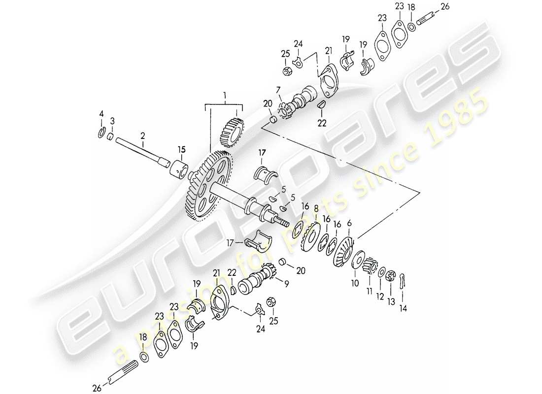 porsche 1963 (356b/356c) meccanismo di azionamento - per - controllo valvola schema parte