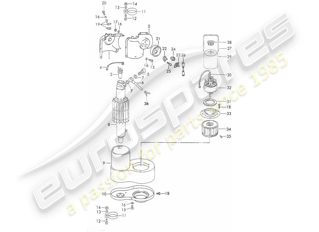 porsche 1973 (911) parti singole - per - riscaldatore - - webasto - schema parte
