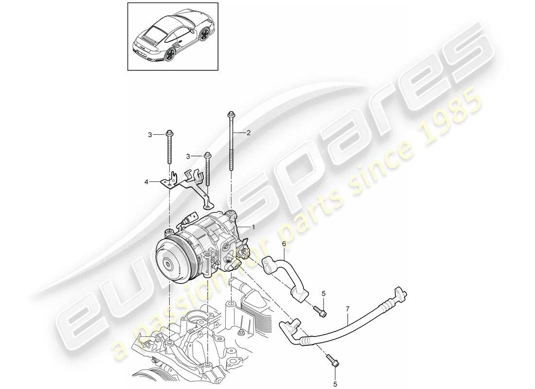 porsche 2013 (997-2 turbo / gt2 rs) compressore diagramma delle parti