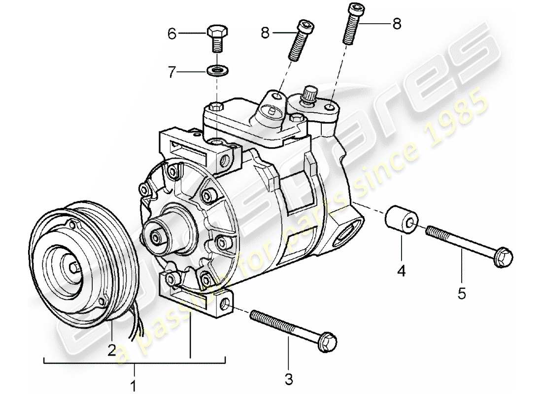 porsche 2005 (997-1) compressore diagramma delle parti