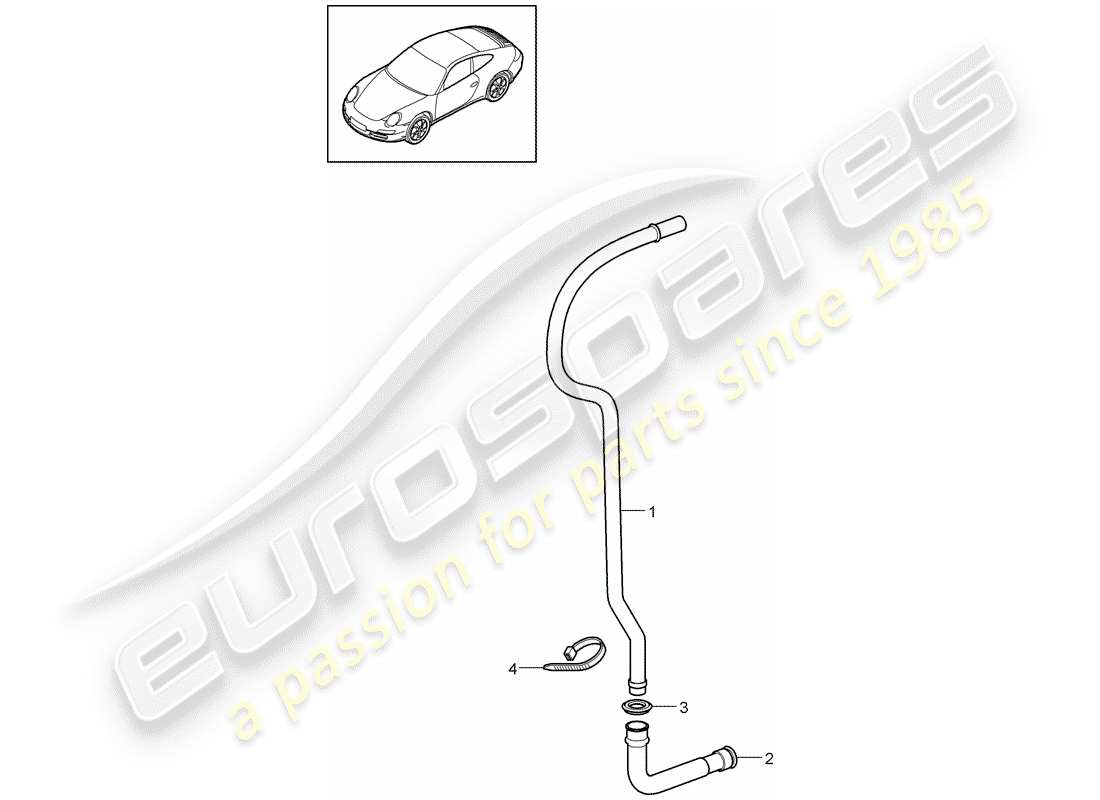 porsche 2012 (997-2) tubo scarico acqua diagramma delle parti