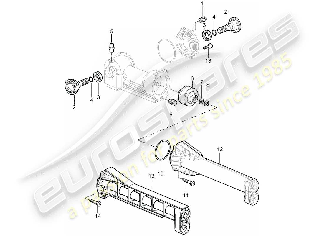 porsche 2007 (997-1) differenziale assale anteriore diagramma delle parti