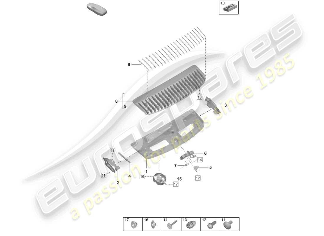 porsche 2019 (992-1) portellone posteriore/cofano del bagagliaio diagramma delle parti