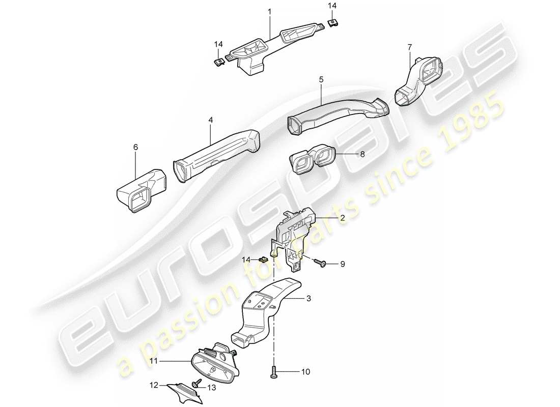 porsche 2007 (997-1) distributore d'aria schema delle parti