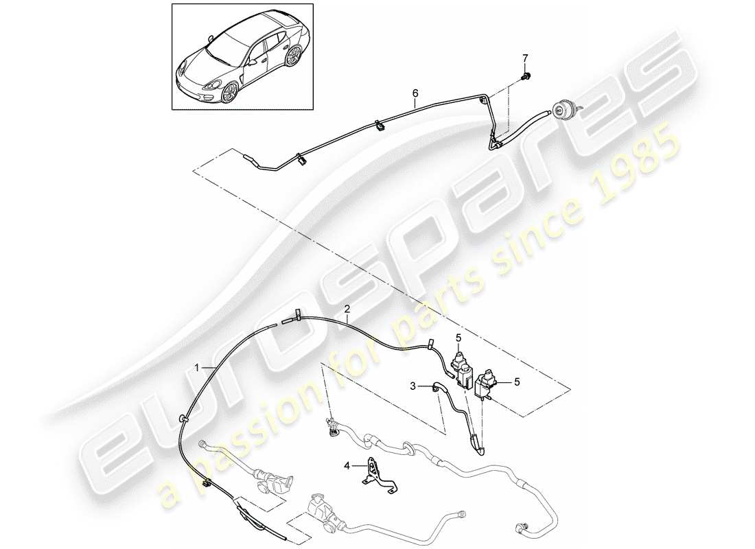 porsche 2010 (panamera 970) tubo di pressione diagramma delle parti
