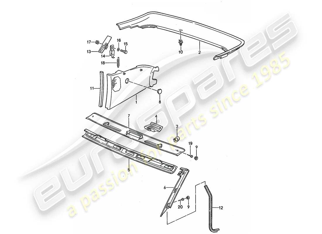 porsche 1994 (968) finiture diagramma delle parti