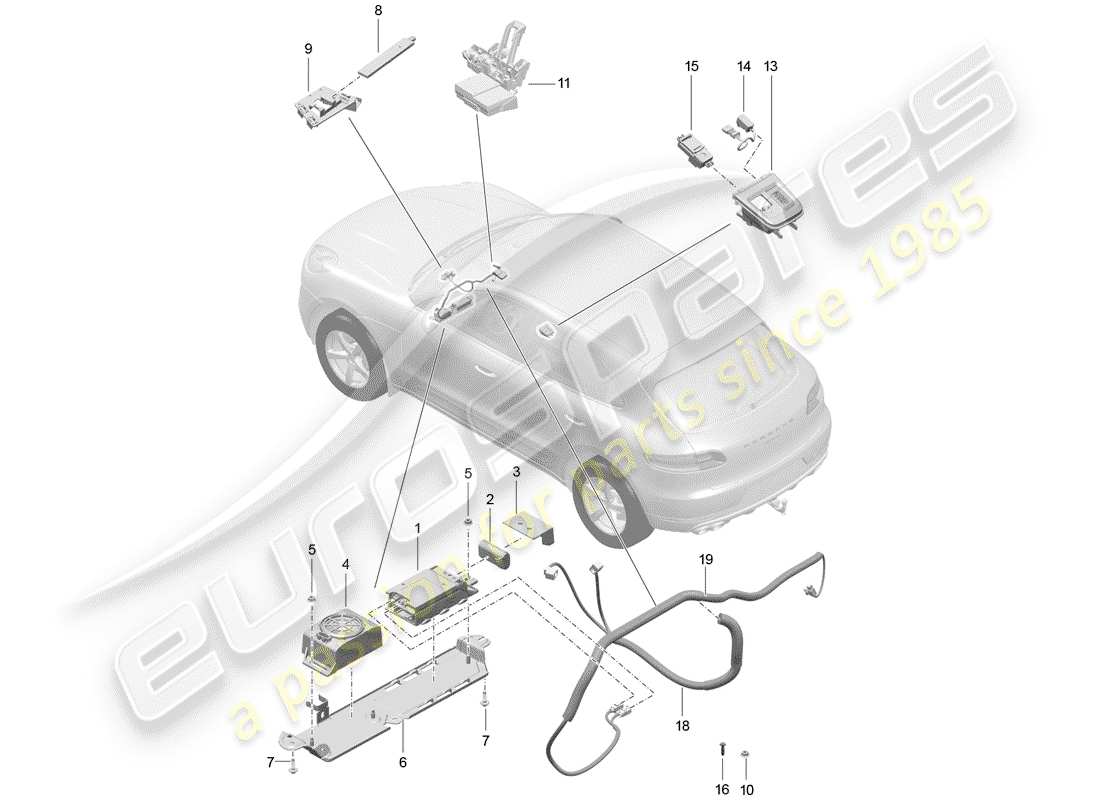 porsche 2017 (macan) per veicoli con telefono diagramma delle parti