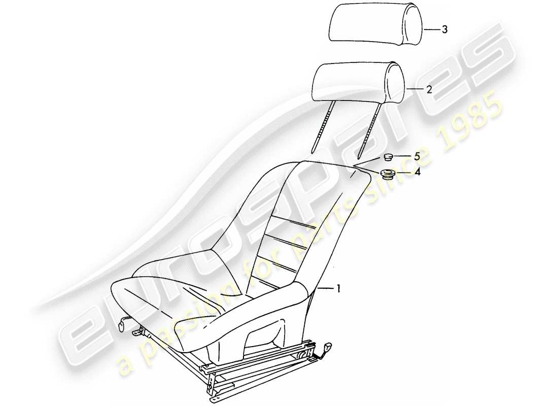 porsche 1966 (911/912) posto a sedere diagramma delle parti