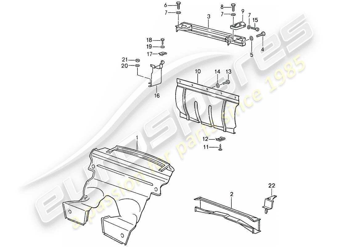 porsche 1987 (959) diagramma delle parti del telaio